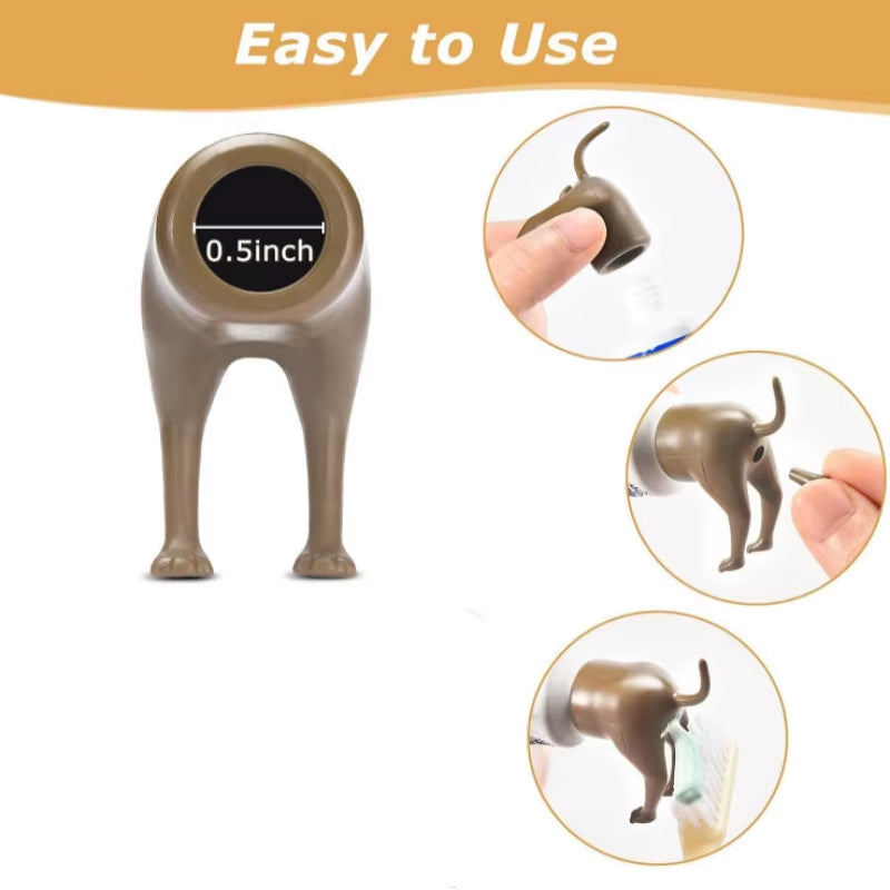 Toothpaste Pooping Dog Butt Topper Pooping Toothpaste Cap Vomit Topper Dispenser Cap Animal Funny Gadgets Gift for Friends